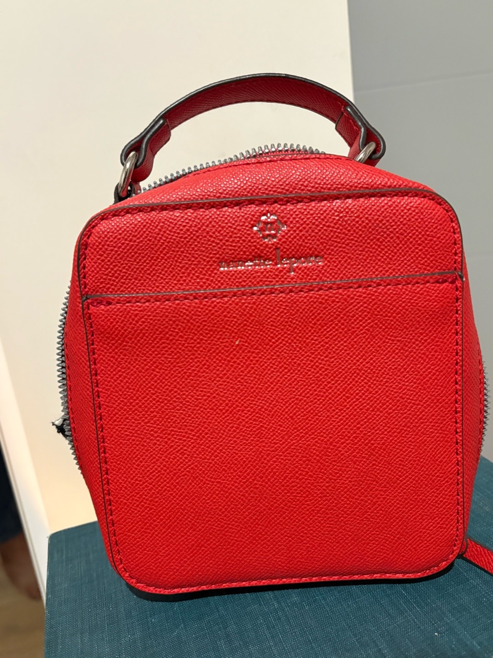 Nanette Lepore Red Mini Top-Handle Box Bag